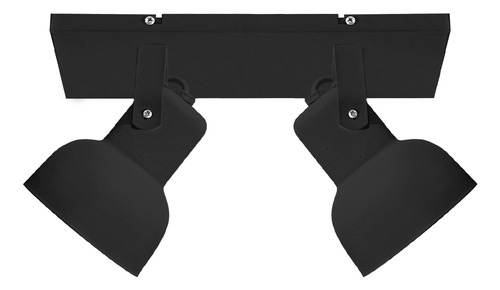 Lampara Aplique 2 Luces Spot Movil Minimal Techo Apto Led Estructura Negro