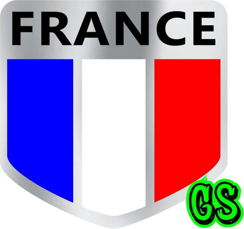 Sticker Bandera France Adhesivo Cromo Auto Frances Insignia