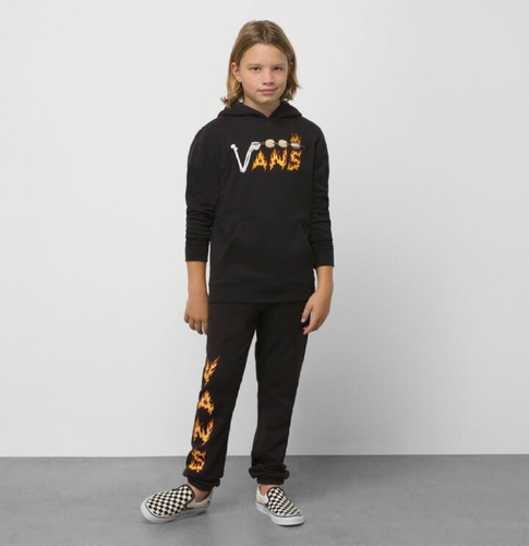 Pants Vans Jogger Deportivo Flamas Junior Escolar Streetwear