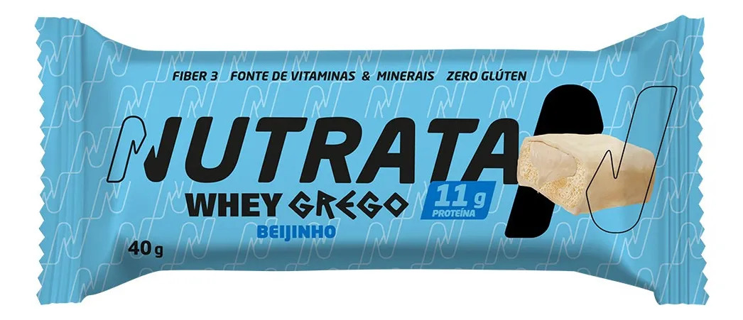 Barra Whey Grego 40g Display com 12 unidades Beijinho Nutrata