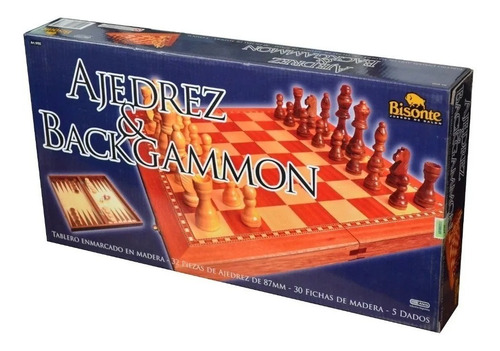 Juego De Ajedrez Y Backgammon 2 En 1 Bisonte