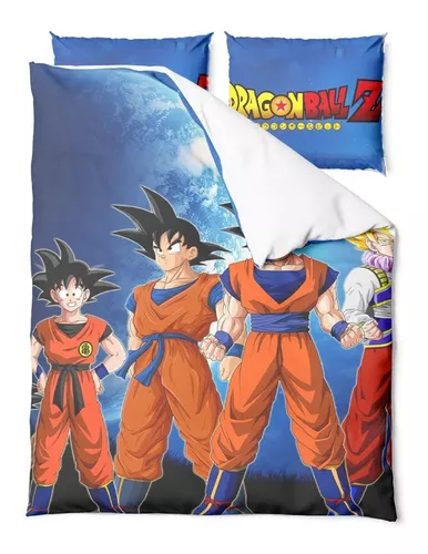 Compre Conjunto de cama estampado de dragon ball, desenho animado,  crianças, capa de edredom, fronha, lençol/cama de casal, conjunto  confortável, decoração de casa