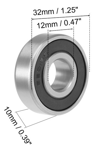 Motocicleta Balero 6201-2rs 12 X 32 X 10 Mm, 10 Unidades