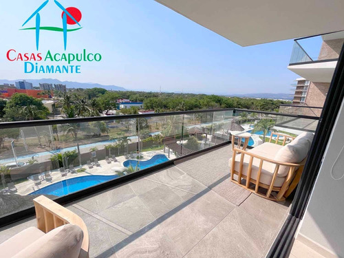 Imagen 10 de 30 de Cad Altamar Victory 401. Terraza Grande Con Vista A Los Jardines Y Albercas