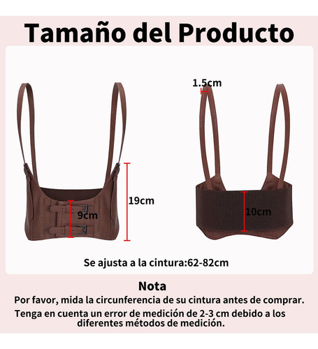Cinturón Mujer Pu Ajustable Hebilla, Corsé Dama Genérica Café Único