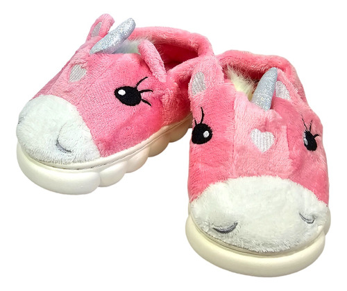 Pantuflas Unicornio Niña Peluche Kawaii Antideslizante