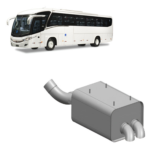 Silencioso Escapamento Mercedes Ônibus O.500r Com Lã