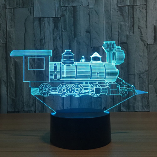 3d Night Light Trains Toy Led Lamp Decor 7 Colors Change Tou