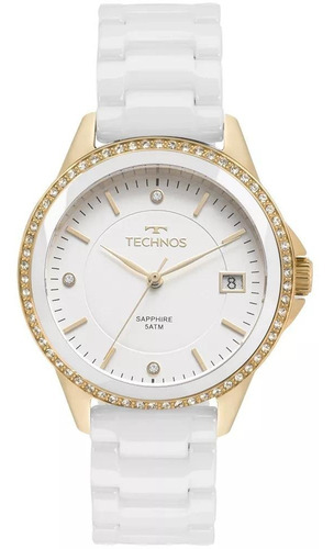 Relógio Feminino Technos 2315kzs/4b Ceramica Branca