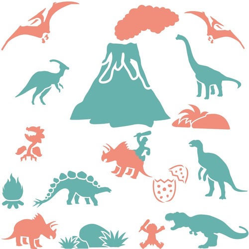 Imagen 2 de 3 de Stencil Mundo Jurásico Plantilla Reusable Para Manualidades
