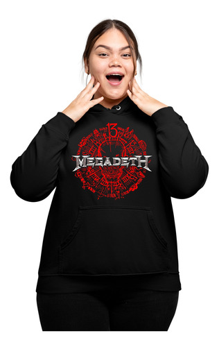 Megadeth Sudadera 2xl Tallas Extra Bolsa Frontal Concierto 