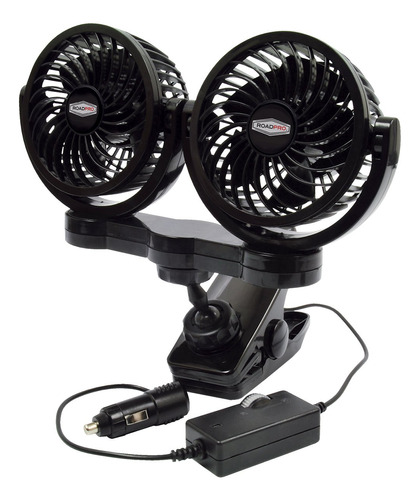 Ventilador Doble Voltio Clip Montaje Negro