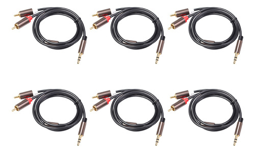 6 Cables Rca Estéreo Hifi De 3,5 Mm A 2 Cables De Audio Rca