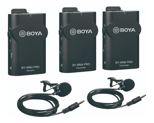 Imagen 2 de 10 de Kit 2 Microfonos Inalambrico Corbatero Celular Dslr Wm4prok2