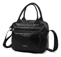 Comprar Cartera Femenina Trendy Diseño Moderno Y Bolsillo Posterior Acabado De Los Herrajes Níquel Color Negro Correa De Hombro Negro Diseño De La Tela Lisa