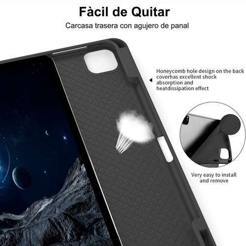 Case Smart Para iPad Pro 12.9 6th Gen 2022 Chip M2 Black
