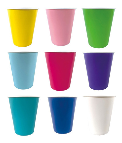 Vasos De Polipapel Descartables X 6 Unidades Colores Lisos 