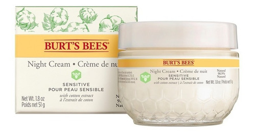 Crema Facial De Noche Burt's Bees Sensitive 51 Gr