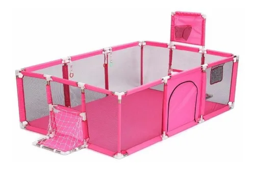 Corral Para Bebes 180cm Incluye Aro De Basket Rosa