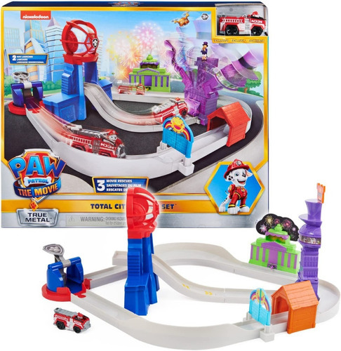 Paw Patrol, True Metal Total City Rescue Movie Track Set 