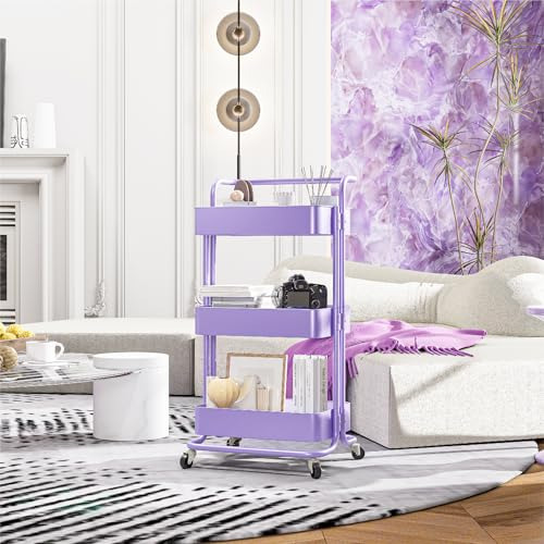 Carrito Metálico De 3 Niveles Con Ruedas Organizador Multifu