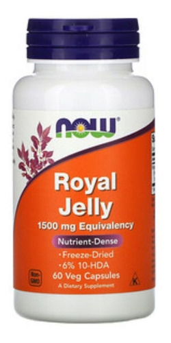 Royal Jelly Geleia Real 1.500 Mg 60 Cápsulas Now Foods - Eua Sabor Without flavor