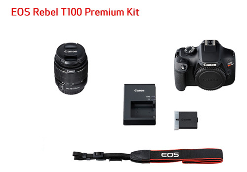 Canon Eos Rebel T100, Kit Cámara Más Dos Lentes, Memoria