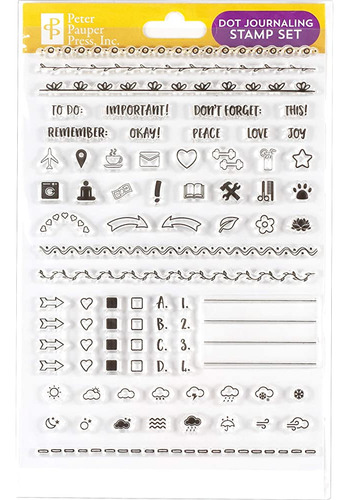 Dot Journaling Clear Stamp Set (60 Sellos Individuales)