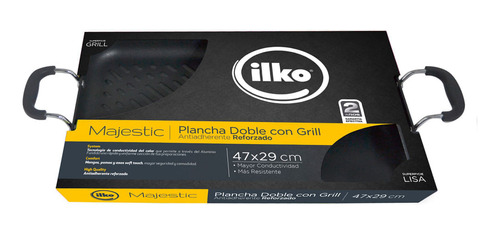 Plancha Doble Ilko Antiadherente Majestic 47x29cm