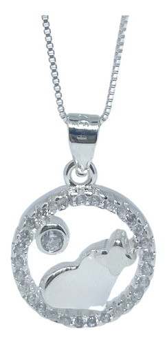 Conjunto De Plata 925 Dije Calado Corazon Con Cubic Y Cadena