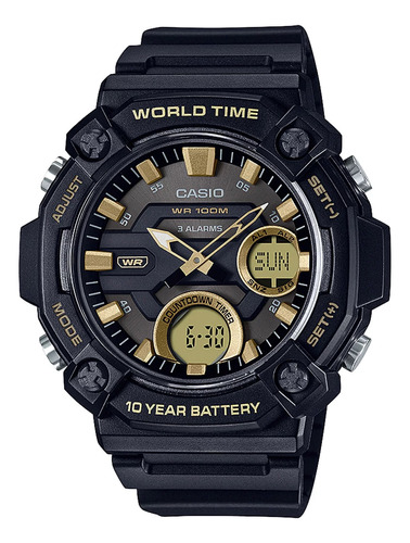 Reloj Casio Hombre Aeq-120w-9avcf 10 Años De Batería 