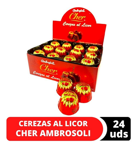 Bombón Chocolate Cereza Cherry Al Coñac 24 Unidades
