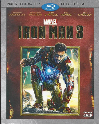 Iron Man 3 Blu-ray 3d Con Slipcover Nacional