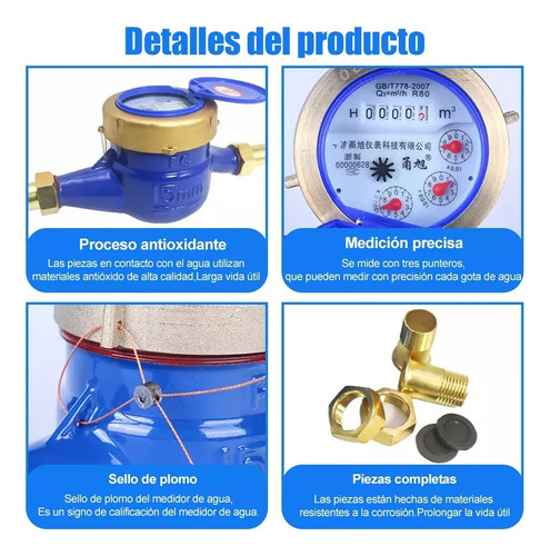 Medidor De Agua Potable Medidor De Agua 1/2 Chorro Único