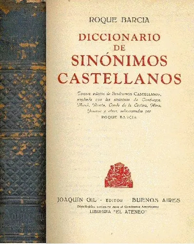 Roque Barcia: Diccionario De Sinonimos Castellanos