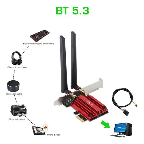 Tarjeta Wifi 6e/bluetooth 5.3 Alta Velocidad De Conexión.