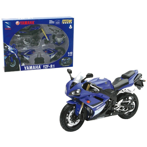 Kit Para Armar Motocicleta Yamaha R1 Escala 1:12 Newray Azul