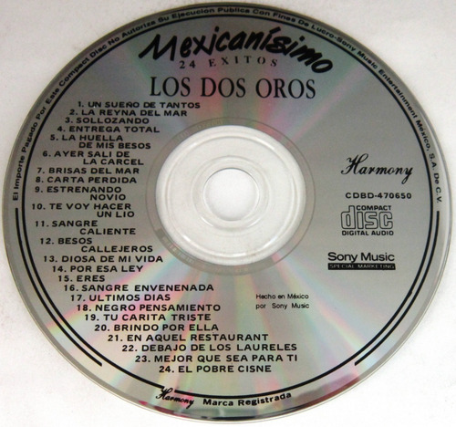 Los Dos Oros - 24 Exitos Rancheros Cd