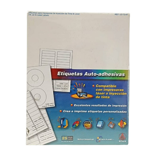 Etiquetas Autoadhesivas Mate Star Modelo Lo-12-87