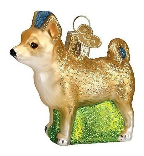 Viejo Mundo De Navidad Chihuahua Vidrio Soplado Ornamento