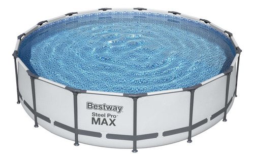 Piscina estructural redonda Bestway 56488 con capacidad de 14970 litros de 4.57m de largo x 4.57m de ancho de 4.57m de diámetro gris diseño piedra prismática