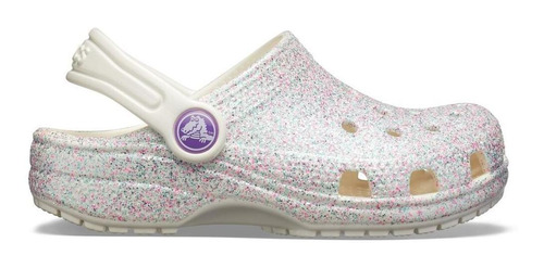 Sandália Crocs Classic Clog Glitter Infantil Oyster