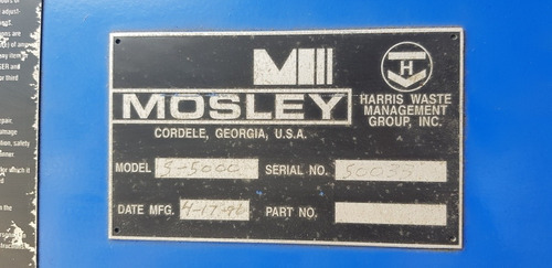 Imagen 2 de 10 de Prensa Compactadora Mosley S 5000 Para Reciclaje De Latas