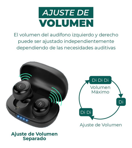 Imagen 4 de 7 de Audífono Amplificador Auditivo Recargable Bluetooth Hipoacus