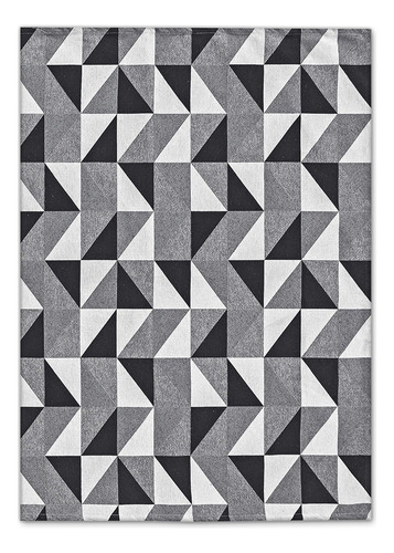 Tapete Sala Quarto Grande 300x200 Algodão Antiderrapante Comprimento 3 M Cor Preto Desenho Do Tecido Geométrico Largura 2 M
