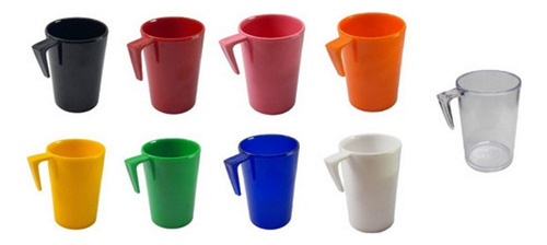 Tazas Vasos Jarro Plástico X9 Unidades Varios Colores Duros