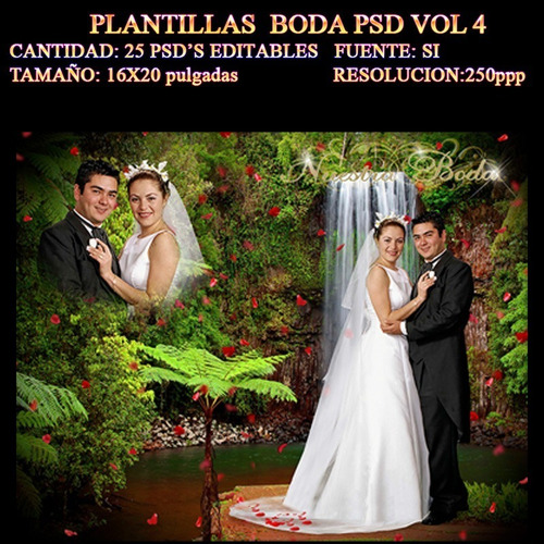 25 Plantillas Boda Psd Editables 16x20 Vol4