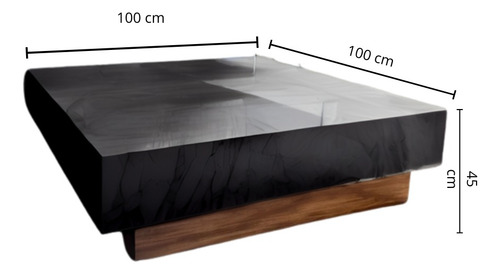 Mesa De Centro Cafe Sala Ratona Minimalista De Lujo Salon Negro-nogal