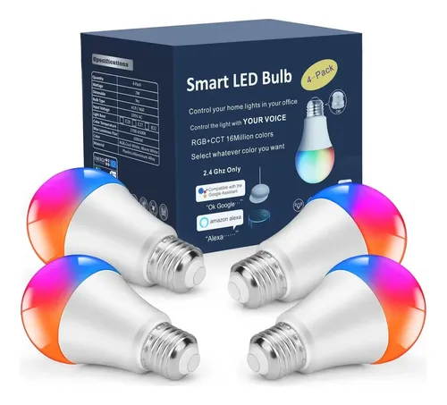 ANTELA Lampadina Smart Alexa E14 4,5W, LED Lampadina Intelligente Wifi RGB 2700K-6500K, Compatibile Con Google Home, Controllo APP, 4 Pz - 8