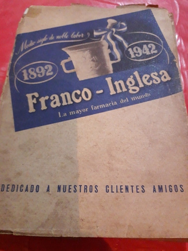 Libro Farmacia Franco Inglesa Medio Siglo 1892 1942